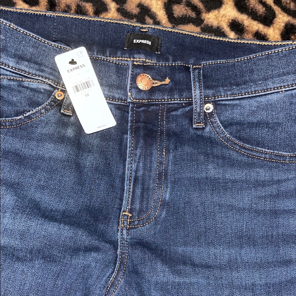 Express High Rise Dark Blue Women's Jeans